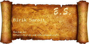 Birik Sarolt névjegykártya